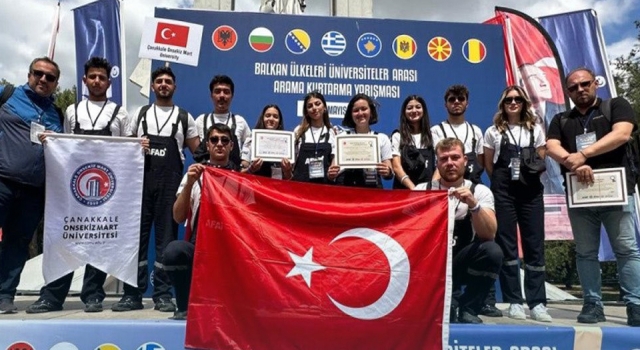 ÇOMÜ Takımı, arama kurtarma yarışmasında birinci oldu