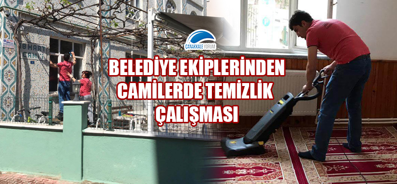 Belediye ekiplerinden camilerde temizlik çalışması