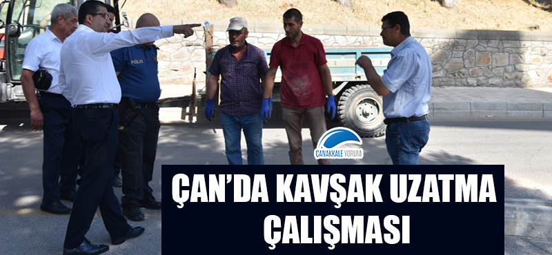 Çan'da kavşak uzatma çalışması