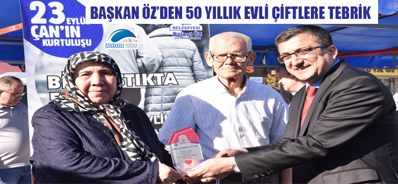 Başkan Öz'den 50 yıllık evli çiftlere tebrik