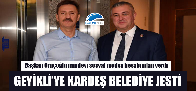 Geyikli'ye kardeş belediye jesti