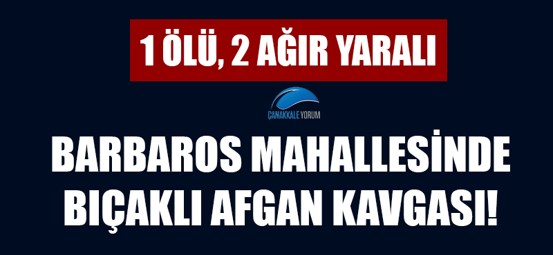 Barbaros Mahallesinde bıçaklı Afgan kavgası: 1 ölü, 2 ağır yaralı