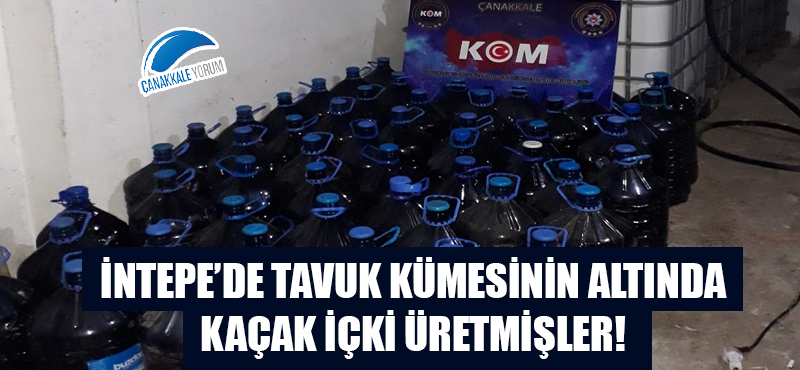 İntepe'de tavuk kümesinin altında kaçak içki üretmişler!