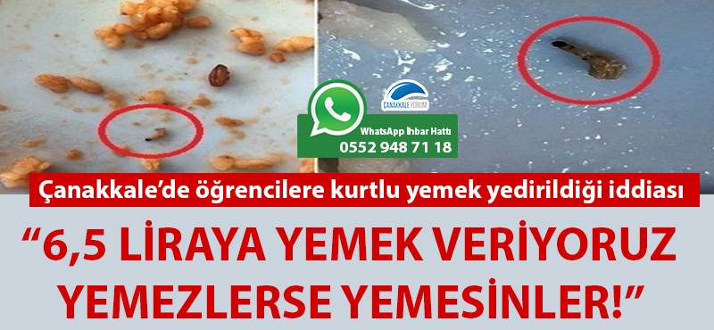 Çanakkale'de öğrencilere kurtlu yemek yedirildiği iddiası: "6,5 liraya yemek veriyoruz, yemezlerse yemesinler!"