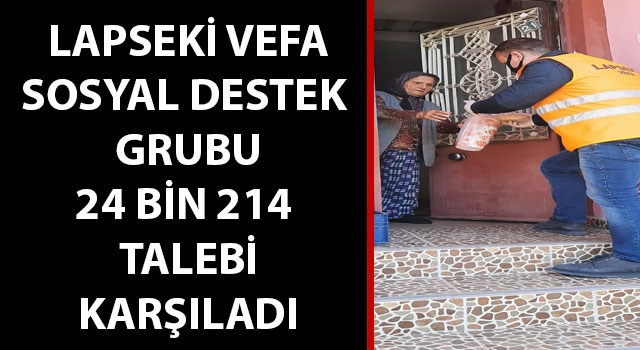 Lapseki Vefa Sosyal Destek Grubu 24 bin 214 talebi karşıladı