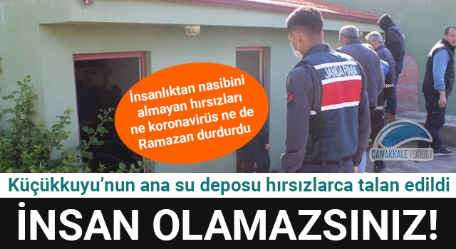 Küçükkuyu'nun ana su deposu hırsızlarca talan edildi!