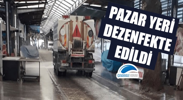 Pazar yeri dezenfekte edildi