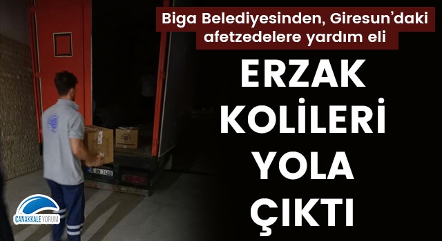 Biga Belediyesinden, Giresun'daki afetzedelere yardım eli