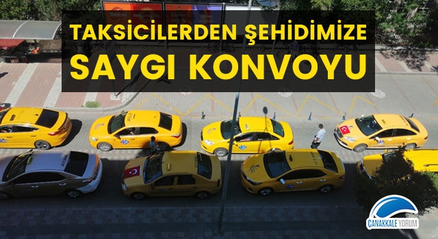 Taksicilerden şehidimize saygı konvoyu