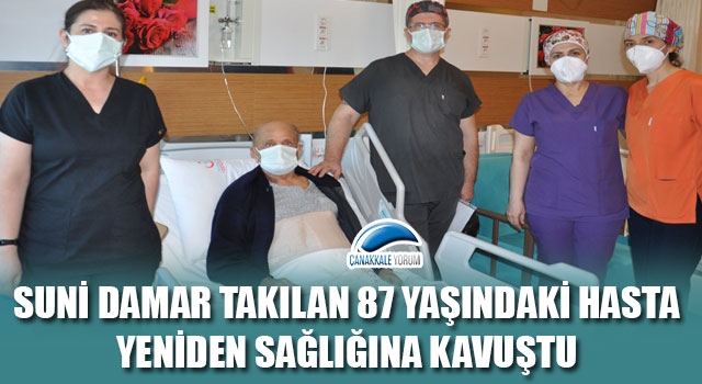 Suni damar takılan 87 yaşındaki hasta sağlığına kavuştu