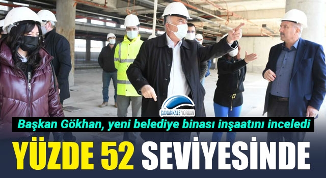 Başkan Gökhan yeni belediye binası inşaatını inceledi