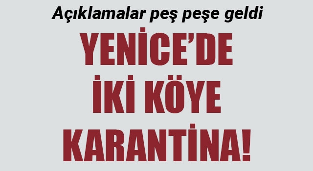 Yenice'de iki köye karantina!