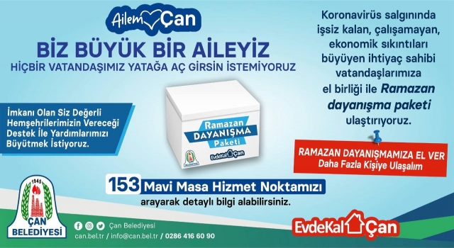 Çan Belediyesi’nden hayırseverlere Ramazan Kolisi çağrısı