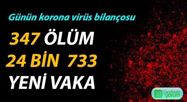 Günün korona virüs bilançosu: 347 ölüm, 24 bin 733 yeni vaka