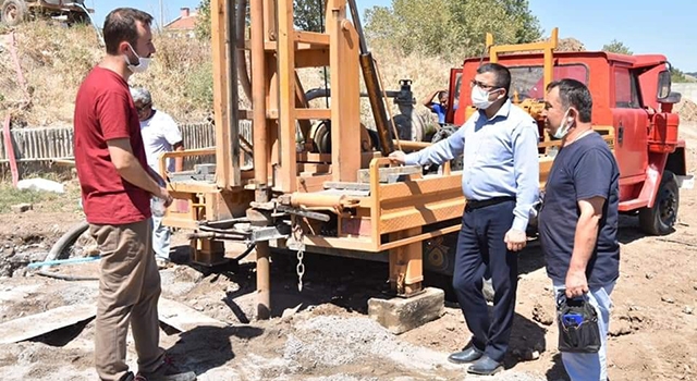 Çan Belediyesi şebeke suyuna takviye su sondaj çalışmasına başladı