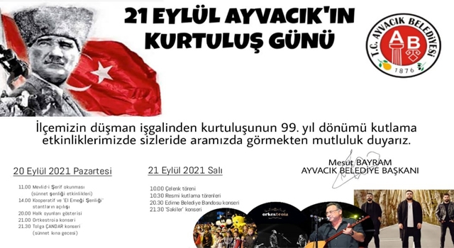 Ayvacık kurtuluş gününü kutluyor