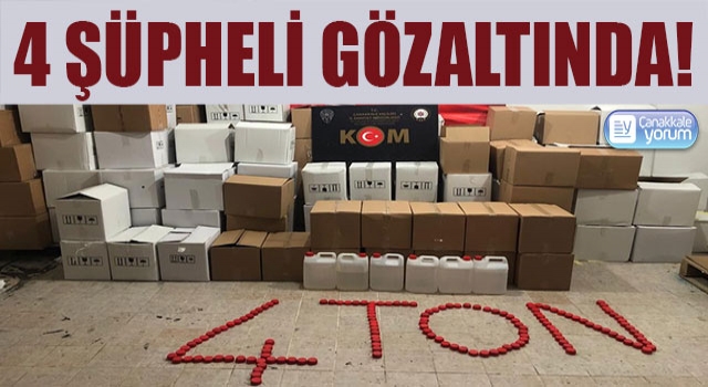 4 ton sahte etil alkol ele geçirildi: 4 şüpheli gözaltına alındı!