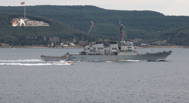 ABD savaş gemisi Çanakkale Boğazı’ndan geçti