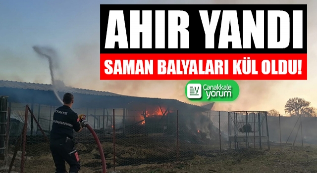 Ahır yandı, saman balyaları kül oldu!