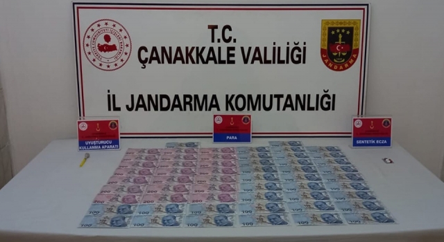 Lapseki’de sahte para ve uyuşturucu operasyonunda 3 gözaltı