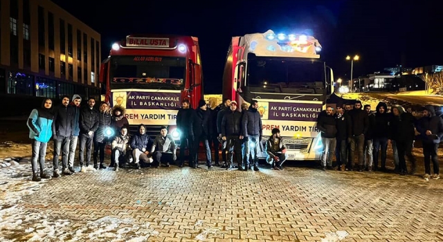 Çanakkale'den 6 TIR dolusu yardım malzemesi deprem bölgesine gönderildi