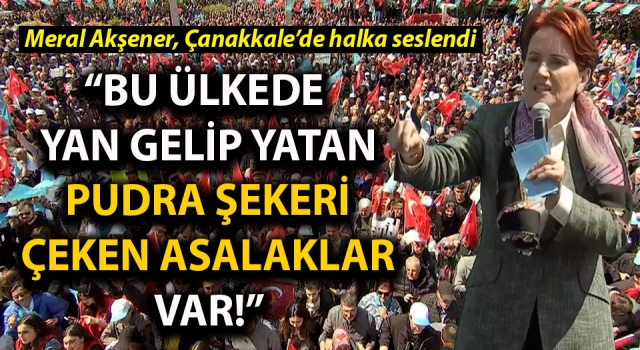 Meral Akşener, Çanakkale’den seslendi: “Bu ülkede yan gelip yatan, pudra şekeri çeken asalaklar var!”