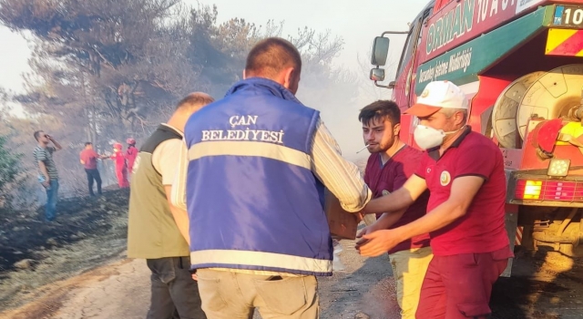 Çan Belediyesi, yangın bölgesi için seferber oldu