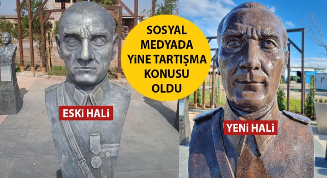 Çanakkale’de tartışma yaratan Atatürk büstü yenilendi, tepkiler yine dinmedi!