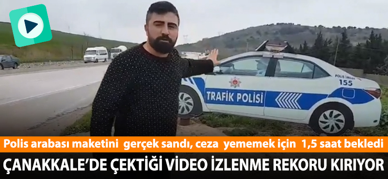 Polis arabası maketini gerçek sanıp ceza yememek için 1,5 saat bekledi