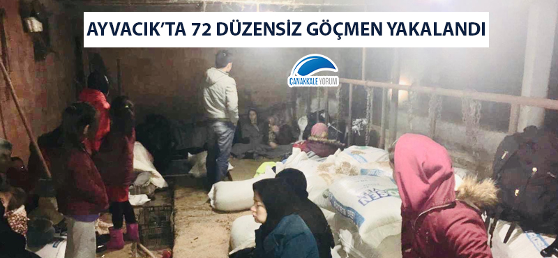 Ayvacık'ta 72 düzensiz göçmen yakalandı!