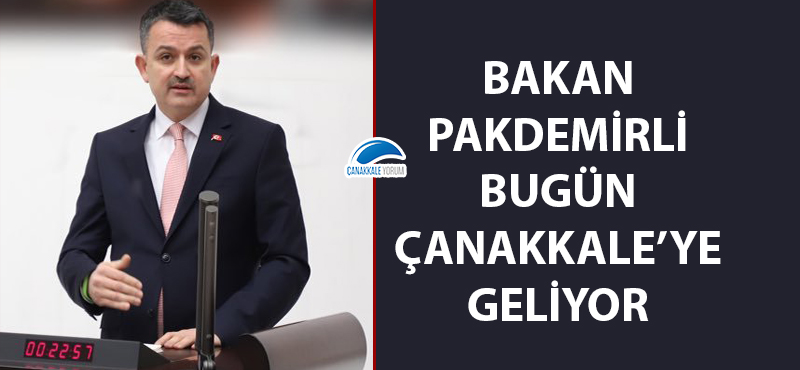 Bakan Pakdemirli bugün Çanakkale'ye geliyor