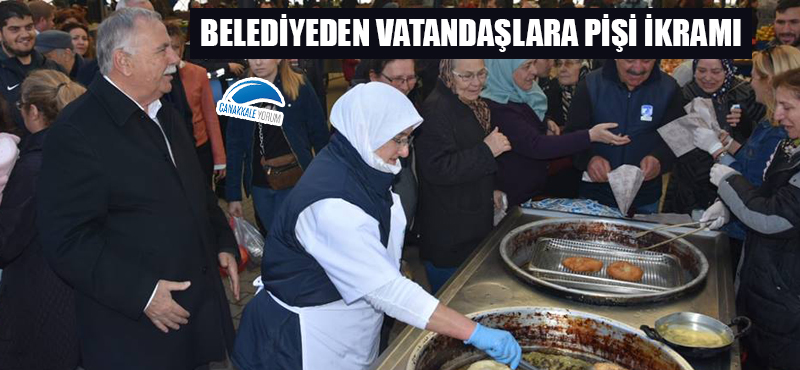 Belediyeden vatandaşlara pişi ikramı