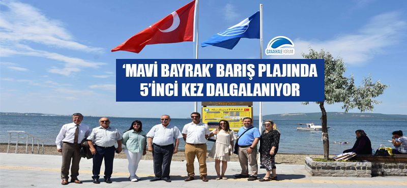 'Mavi Bayrak' Barış Plajında 5'inci kez dalgalandı