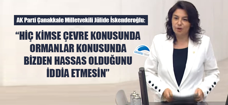 Jülide İskenderoğlu: "Hiç kimse çevre konusunda, ormanlar konusunda bizden hassas olduğunu iddia etmesin"