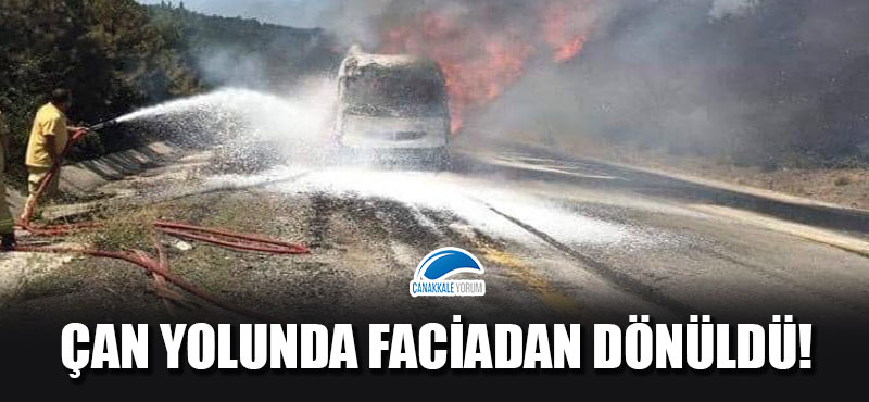 Çan yolunda faciadan dönüldü!