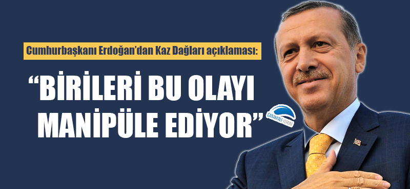 Cumhurbaşkanı Erdoğan'dan Kaz Dağları açıklaması: "Birileri bu olayı manipüle ediyor"