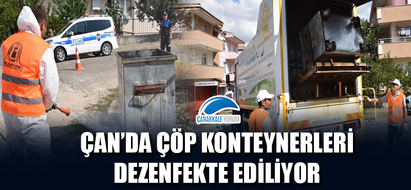 Çan'da çöp konteynerleri dezenfekte ediliyor