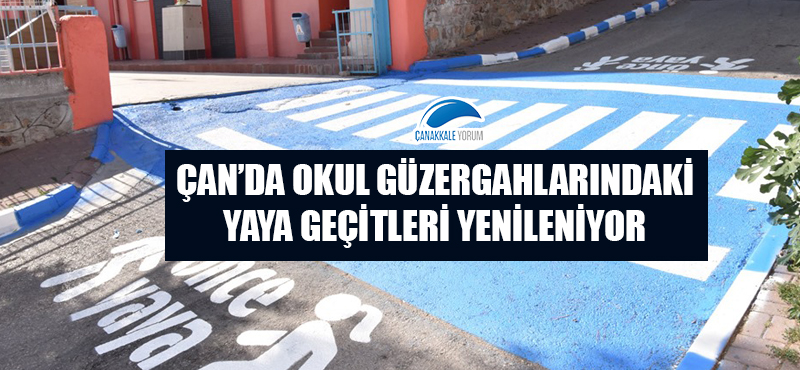 Çan'da okul güzergahlarındaki yaya geçitleri yenileniyor