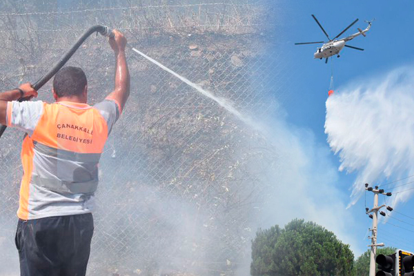 Çanakkale'de korkutan yangın