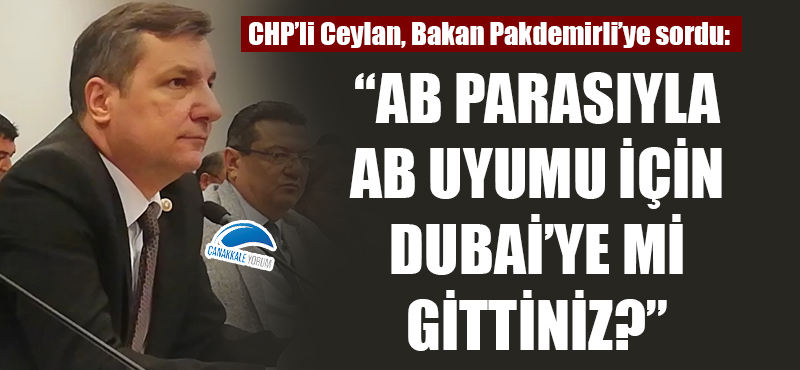 CHP'li Ceylan, Bakan Pakdemirli'ye sordu: "AB parasıyla, AB uyumu için Dubai'ye mi gittiniz?"