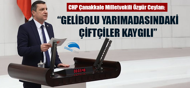 CHP'li Ceylan: "Gelibolu yarımadasındaki çiftçiler kaygılı"