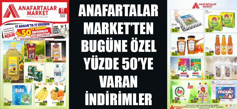 Anafartalar Market'ten bugüne özel yüzde 50'ye varan indirimler!