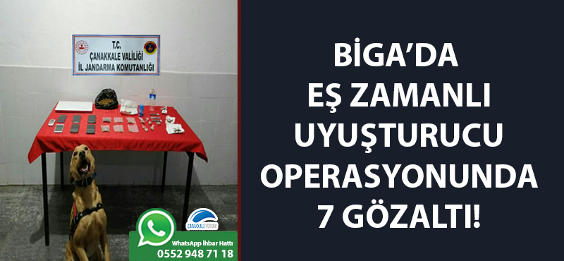 Biga'da eş zamanlı uyuşturucu operasyonunda 7 gözaltı!