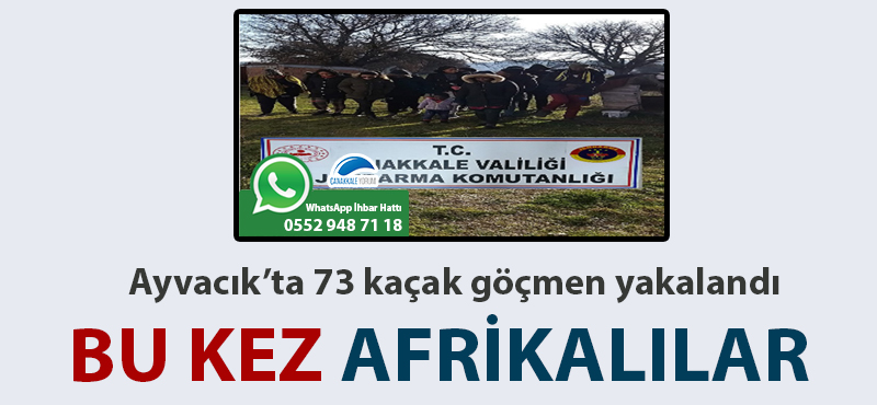 Bu kez Afrikalılar: Ayvacık'ta 73 kaçak göçmen yakalandı!