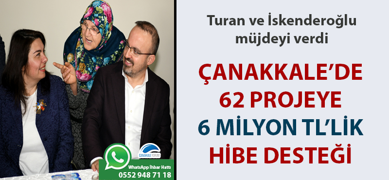 Çanakkale’de 62 projeye 6 milyon TL'lik hibe desteği