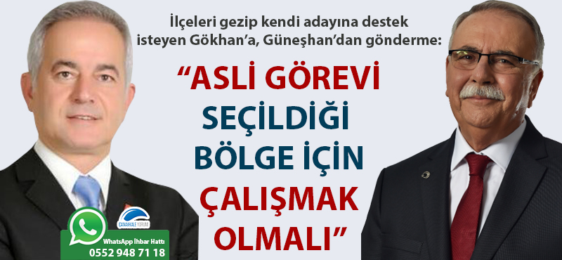 İlçeleri gezip kendi adayına destek isteyen Gökhan'a, Güneşhan'dan gönderme: "Asli görevi, seçildiği bölge için çalışmak olmalı"