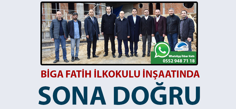 Biga Fatih İlkokulu inşaatında sona doğru