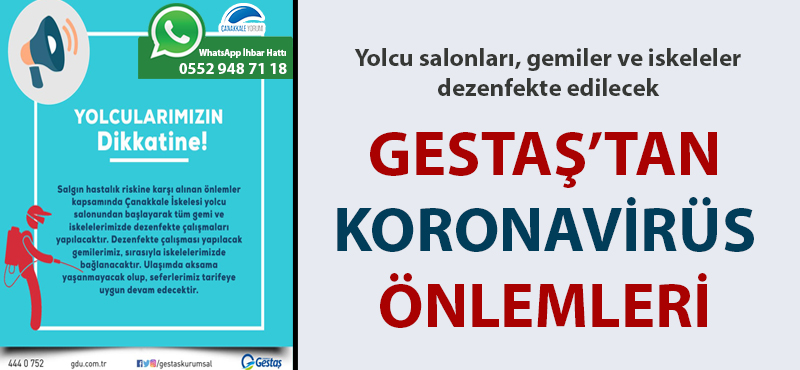 GESTAŞ'tan koronavirüs önlemleri