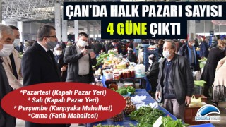 Çan'da halk pazarı sayısı 4 güne çıktı