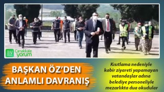 Başkan Öz’den anlamlı davranış: Kısıtlama nedeniyle kabir ziyareti yapamayan vatandaşlar adına belediye personeliyle mezarlıkta dua okudular